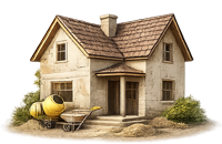 Дом с черновыми работами