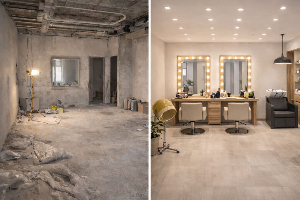 Ремонт салона красоты под ключ с подготовкой к работе